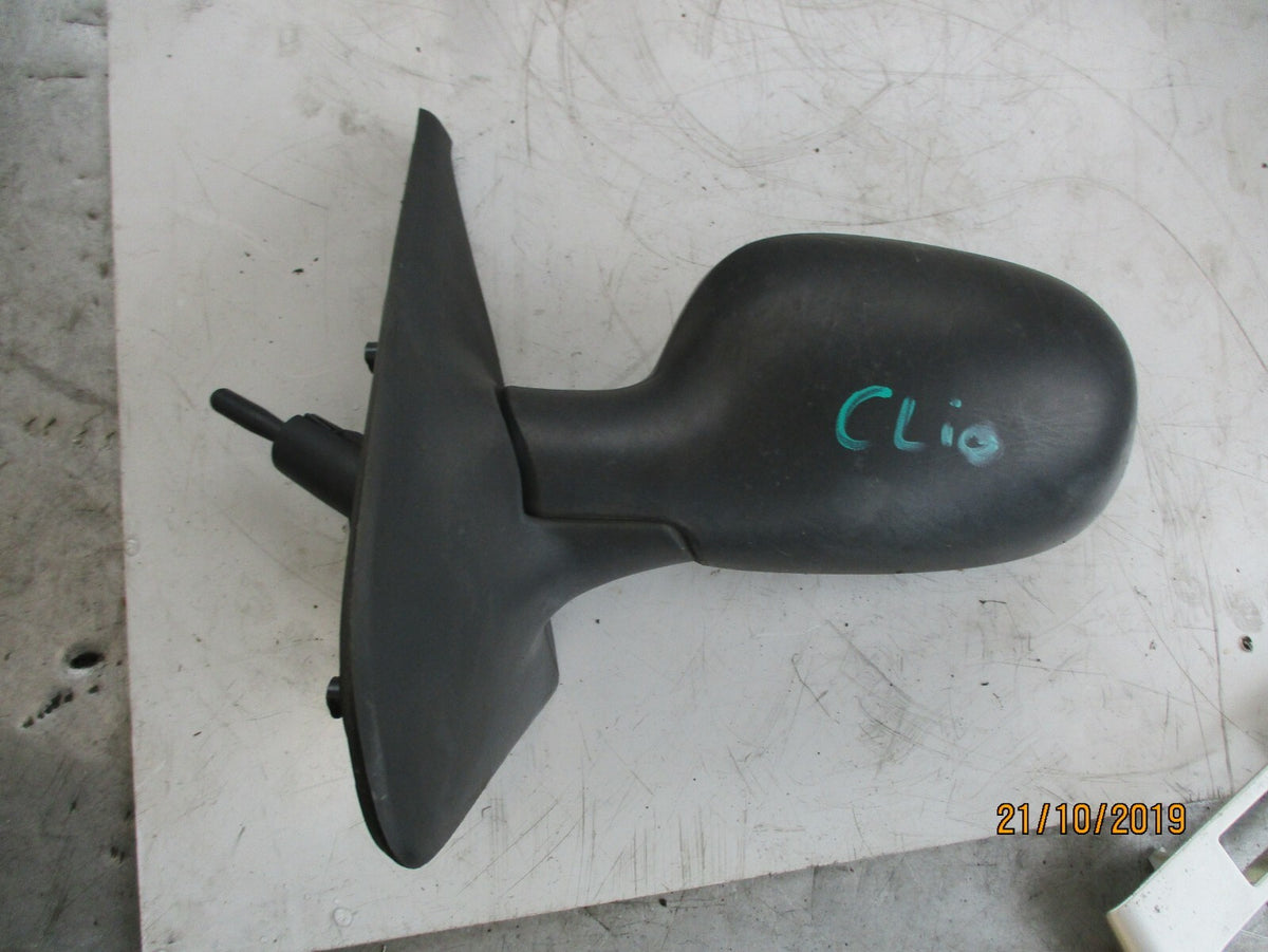 RENAULT CLIO MK2 NS PASSENGER SIDE MANUAL DOOR WING MIRROR BLACK