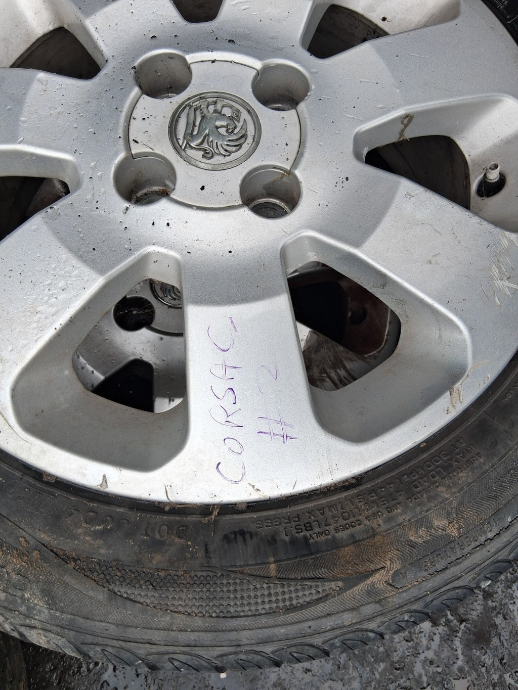 2005 VAUXHALL CORSA C 15 INCH ALLOY WHEEL WITH TYRE 185/55R15