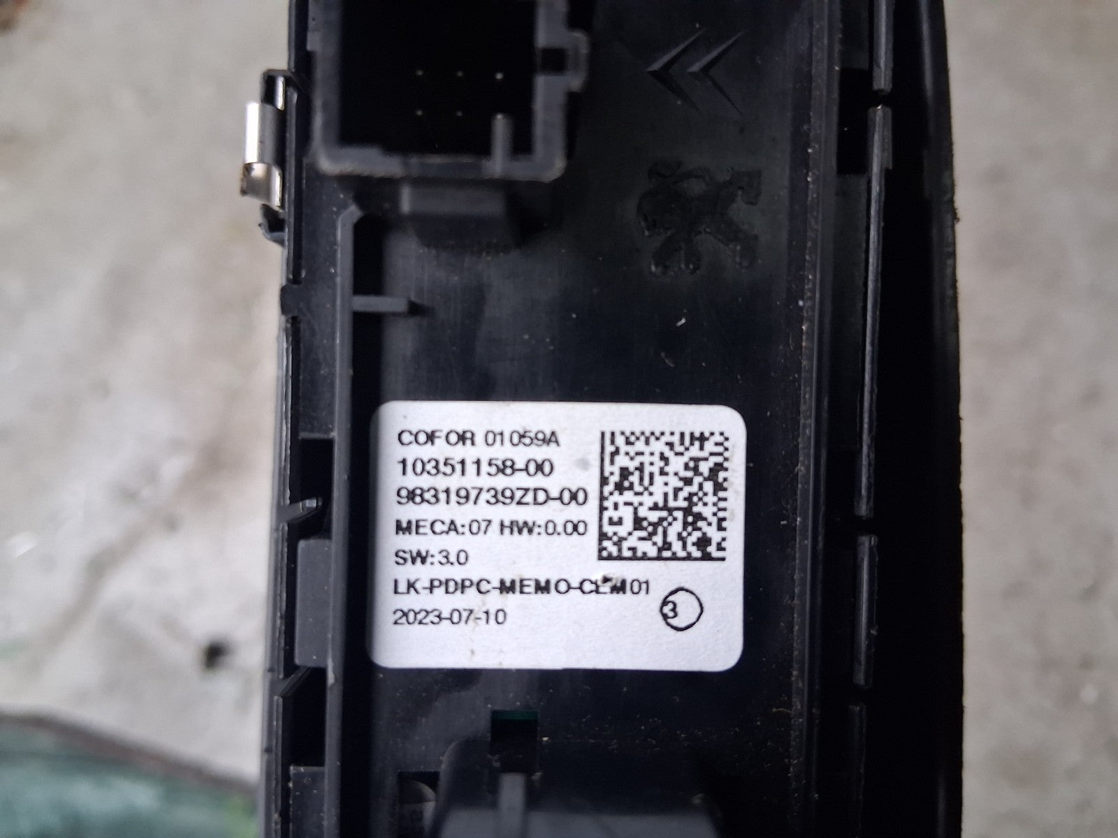 2023 VAUXHALL GRANDLAND OSF DRIVER SIDE FRONT WINDOW CONTROL SWITCH 98319739ZD