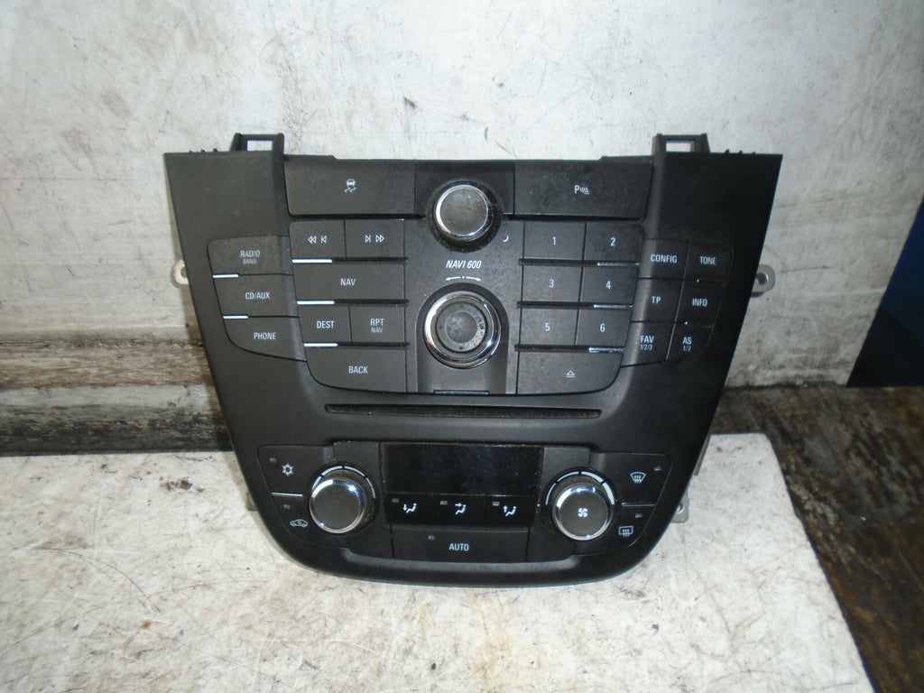 VAUXHALL INSIGNIA MK1 2012 RADIO HEATER AC CLIMATE CONTROL PANEL 20997887