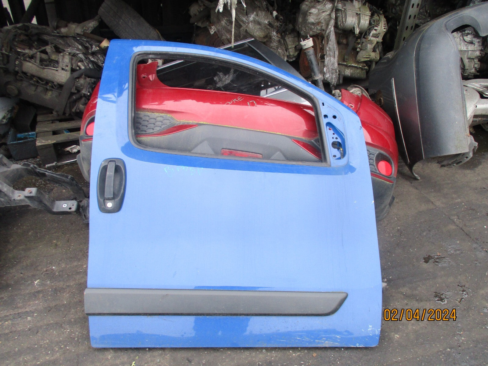 PEUGEOT BIPPER 2015 OSF DRIVER SIDE FRONT DOOR BLUE