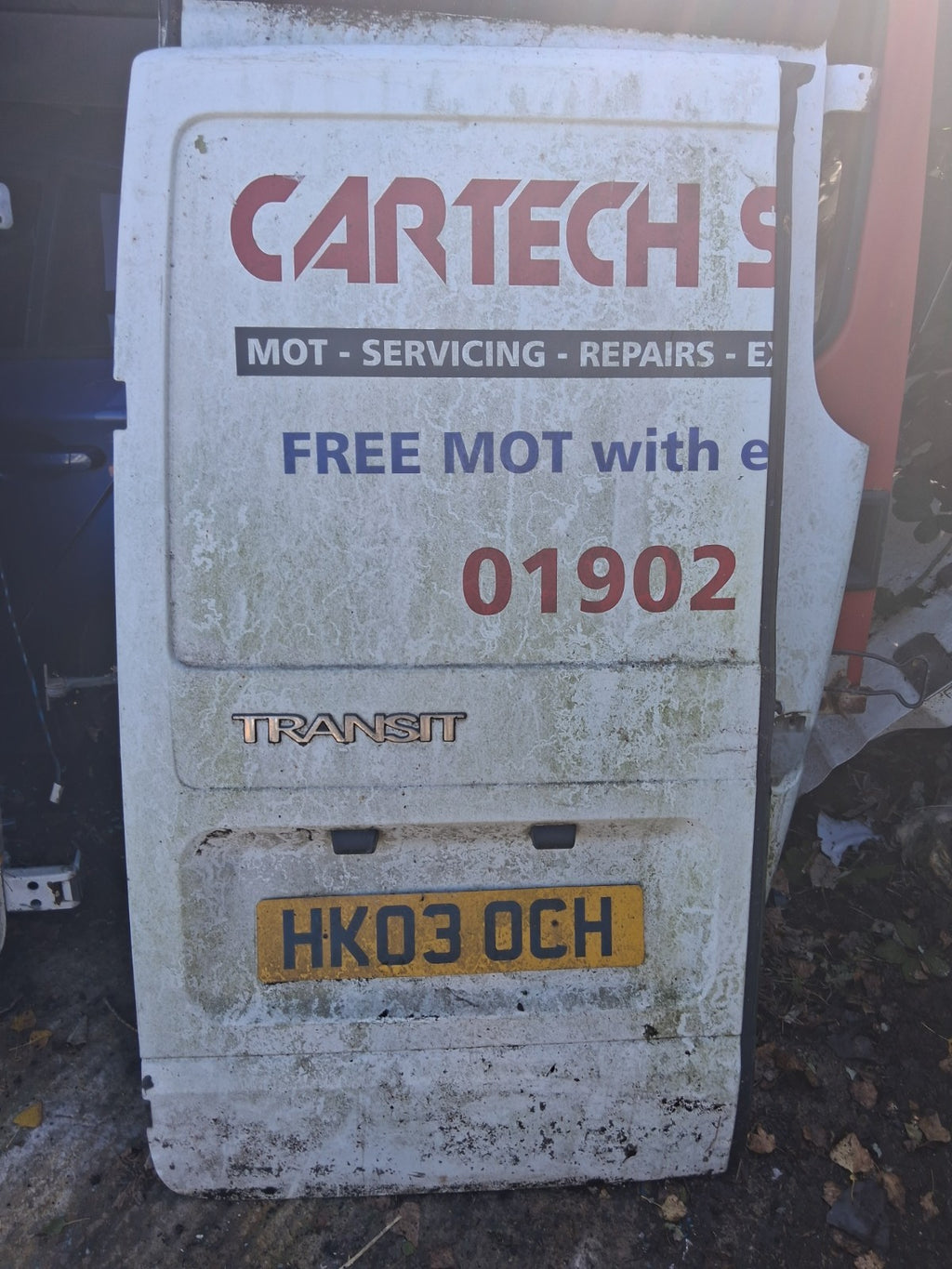 FORD TRANSIT MK6 2003 NSR PASSENGER SIDE REAR DOOR WHITE