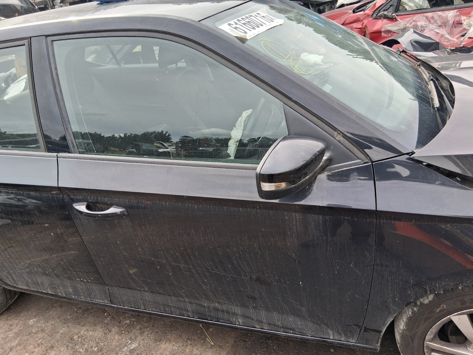 2020 SKODA FABIA MK3 NJ HATCHBACK OSF DRIVER SIDE FRONT RIGHT BARE DOOR BLACK