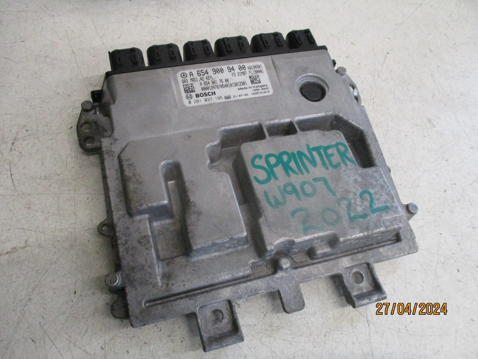 MERCEDES SPRINTER 2022 W907 2.0 DIESEL ECU ENGINE CONTROL MODULE A6549009400