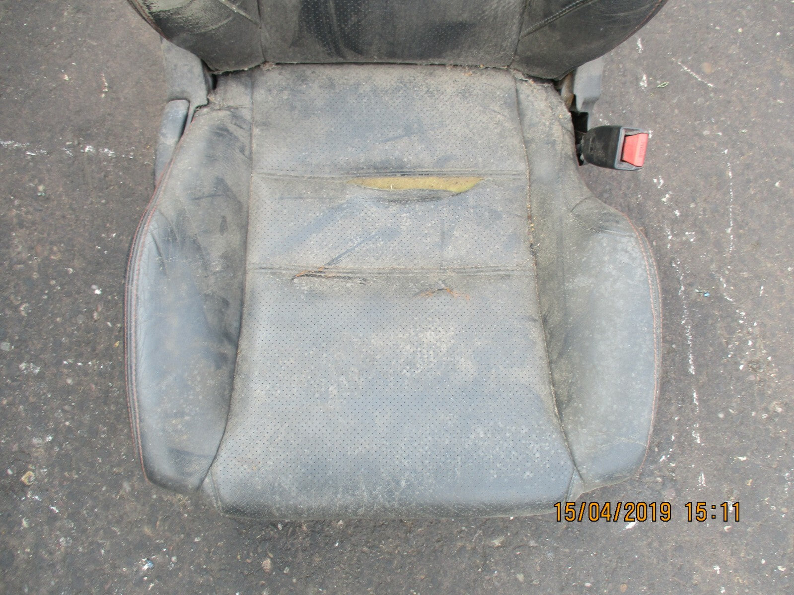HONDA CIVIC TYPE R MK7 OSF DRIVER SIDE FRONT BLACK LEATHER SEAT