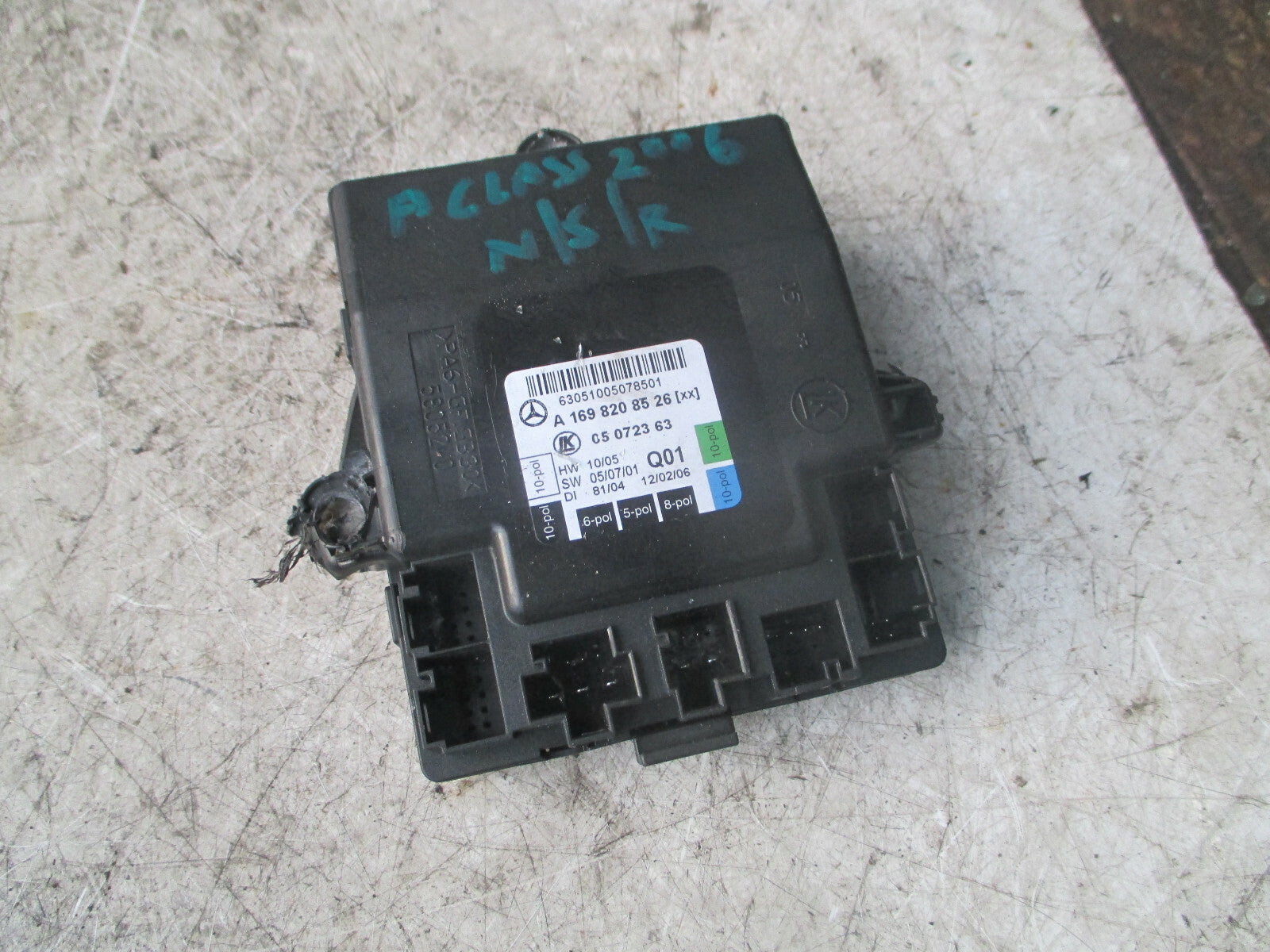 MERCEDES BENZ A CLASS 2006 NSR PASSENGER REAR DOOR CONTROL MODULE A1698208526