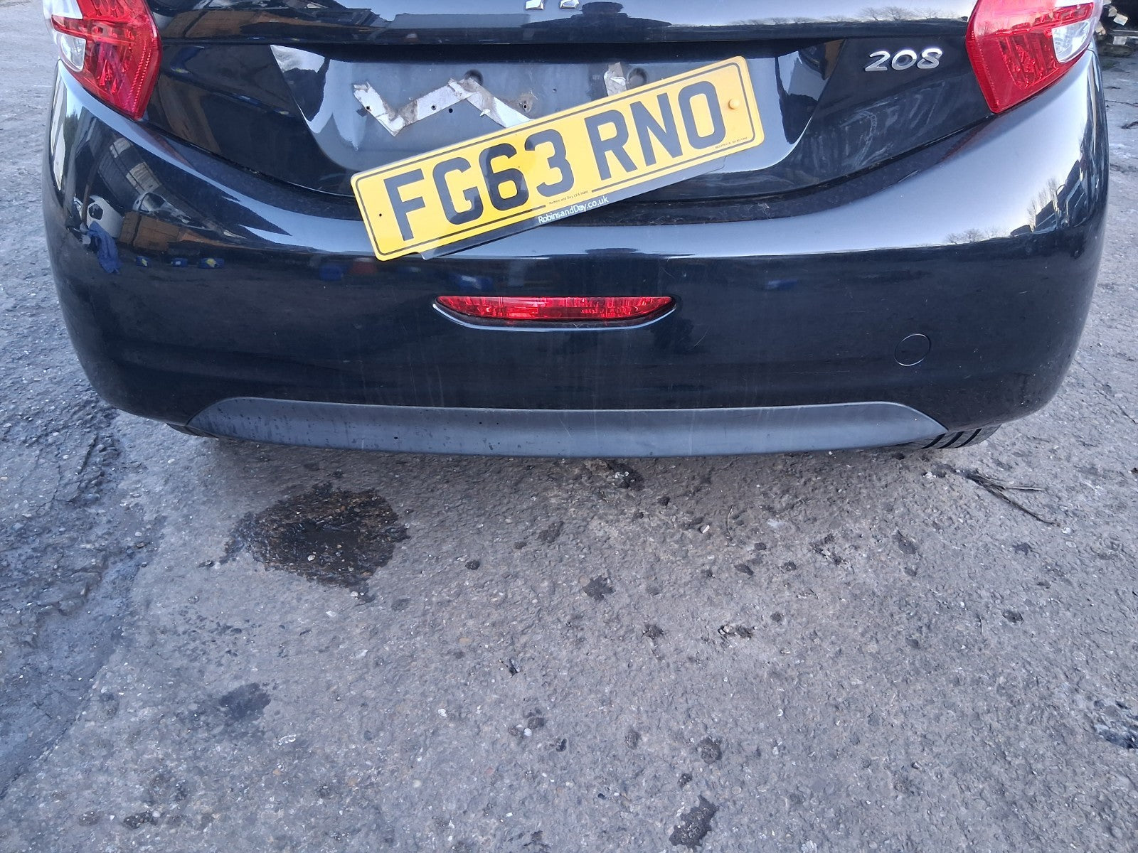 2014 PEUGEOT 208 COMPLETE REAR BUMPER PEARL BLACK KTV