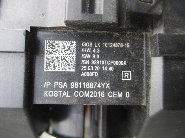 2019 VAUXHALL CROSSLAND X MK1 SWITCH STALK SQUIB 98118874YX