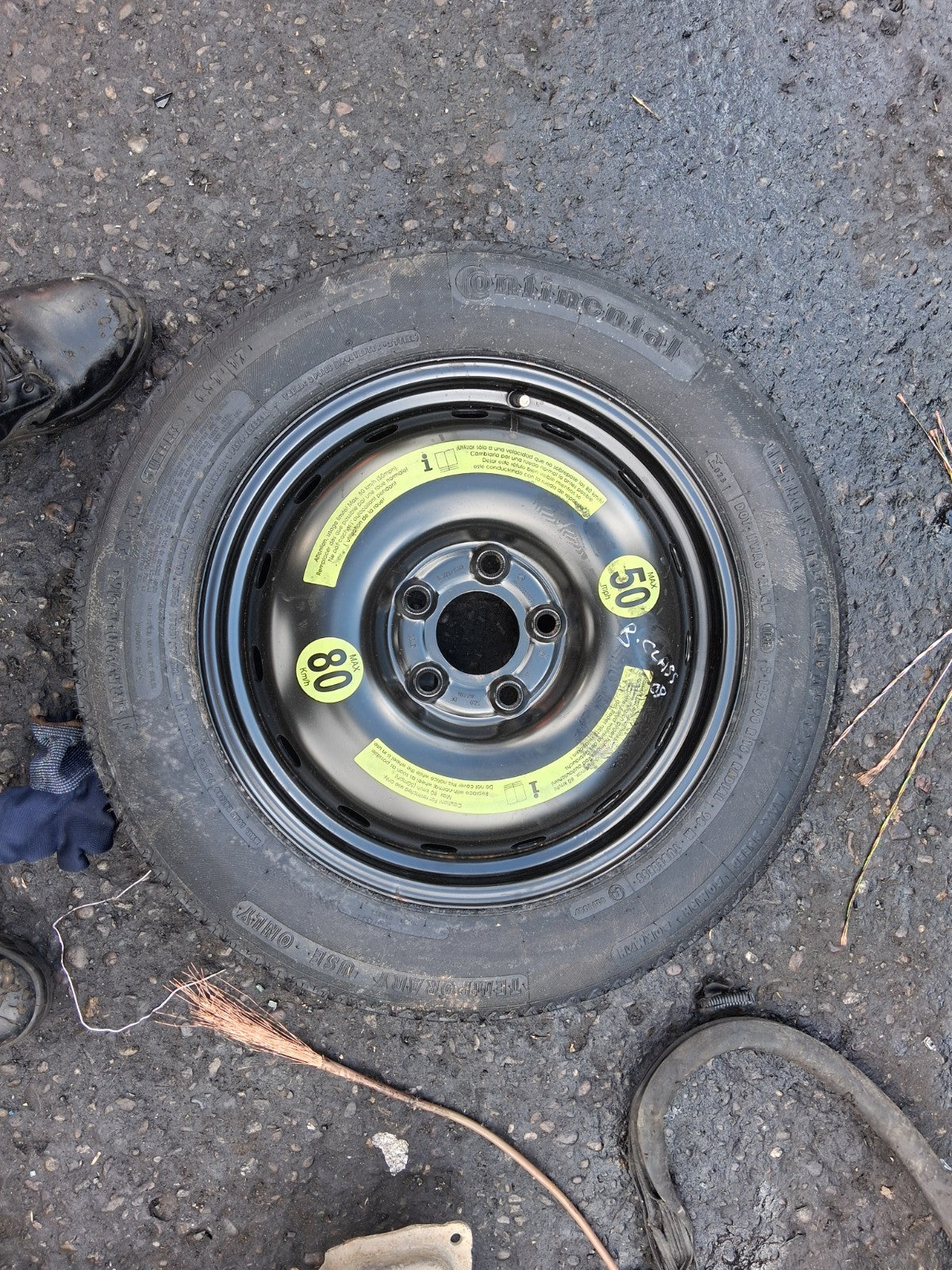 2008 MERCEDES B CLASS W245 16 INCH SPACE SAVER SPARE WHEEL WITH TYRE 125/90R16