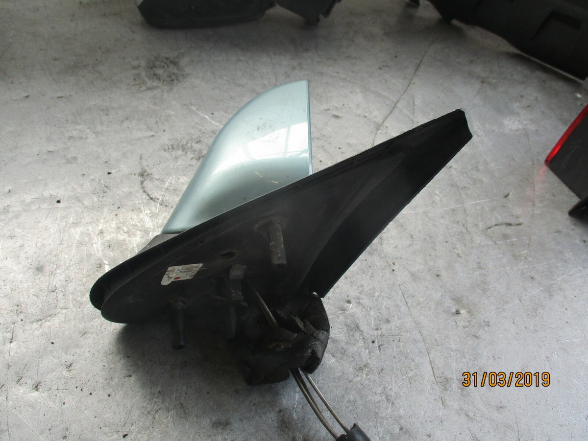 FORD FIESTA MK5 OS DRIVER SIDE MANUAL WING MIRROR LIGHT BLUE