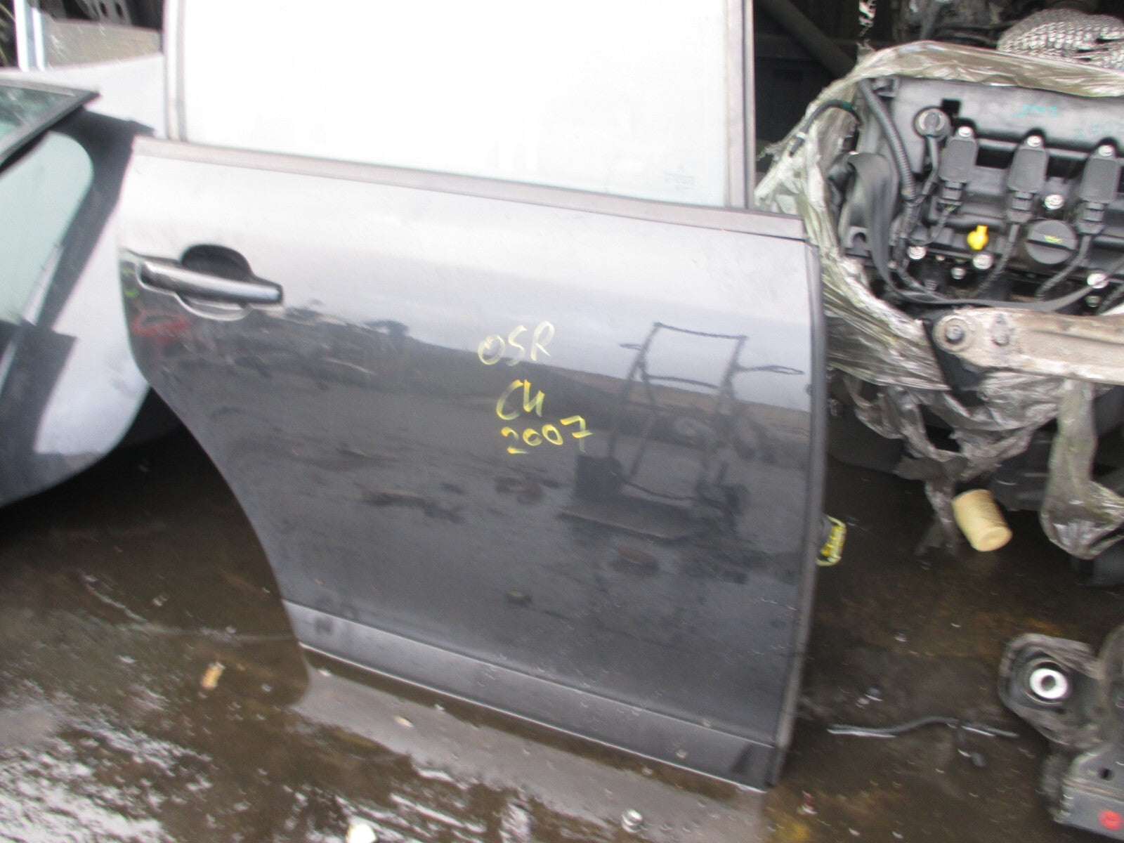 CITROEN C4 MK1 2007 OSR DRIVER SIDE REAR BARE DOOR BLACK
