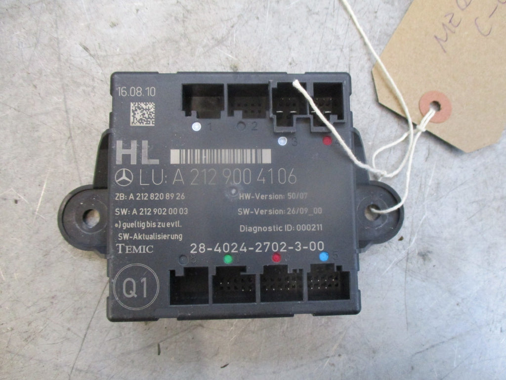 MERCEDES E CLASS W212 NSR PASSENGER REAR DOOR CONTROL MODULE A2129004106