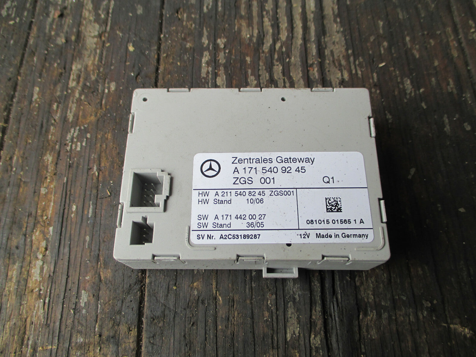 MERCEDES BENZ SLK R171 2010 GATEWAY CONTROL MODULE ECU A1715409245