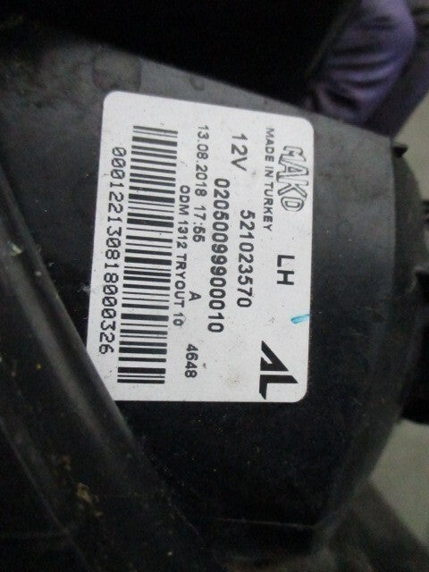 2019 FIAT PANDA MK3 NSR PASSENGER SIDE TAIL LIGHT 521023570