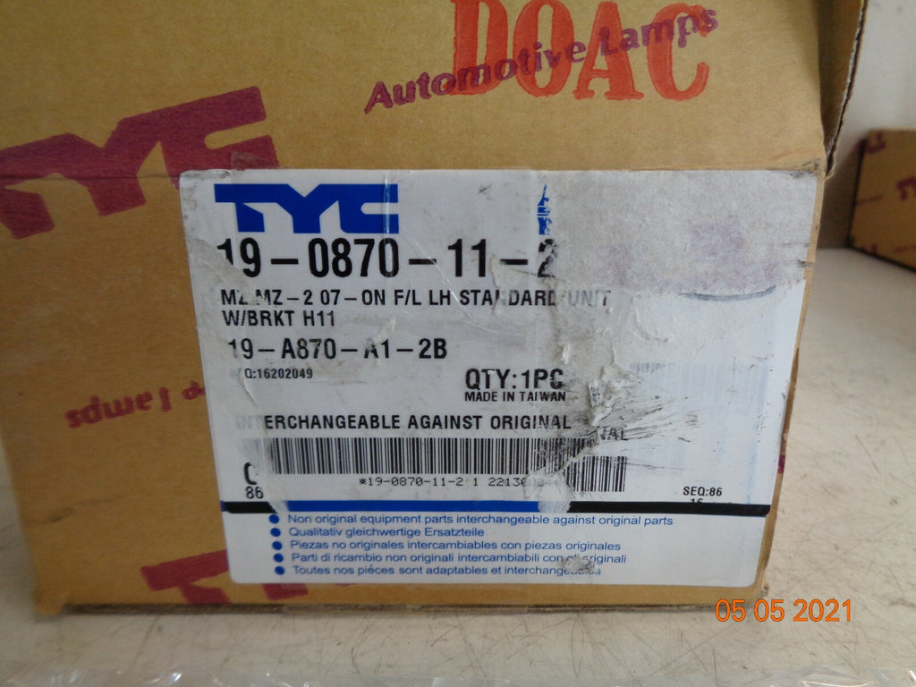 MAZDA 2 2007 - 2010 NSF PASSENGER SIDE FRONT FOG SPOT LIGHT LAMP LENS 19A870A12B
