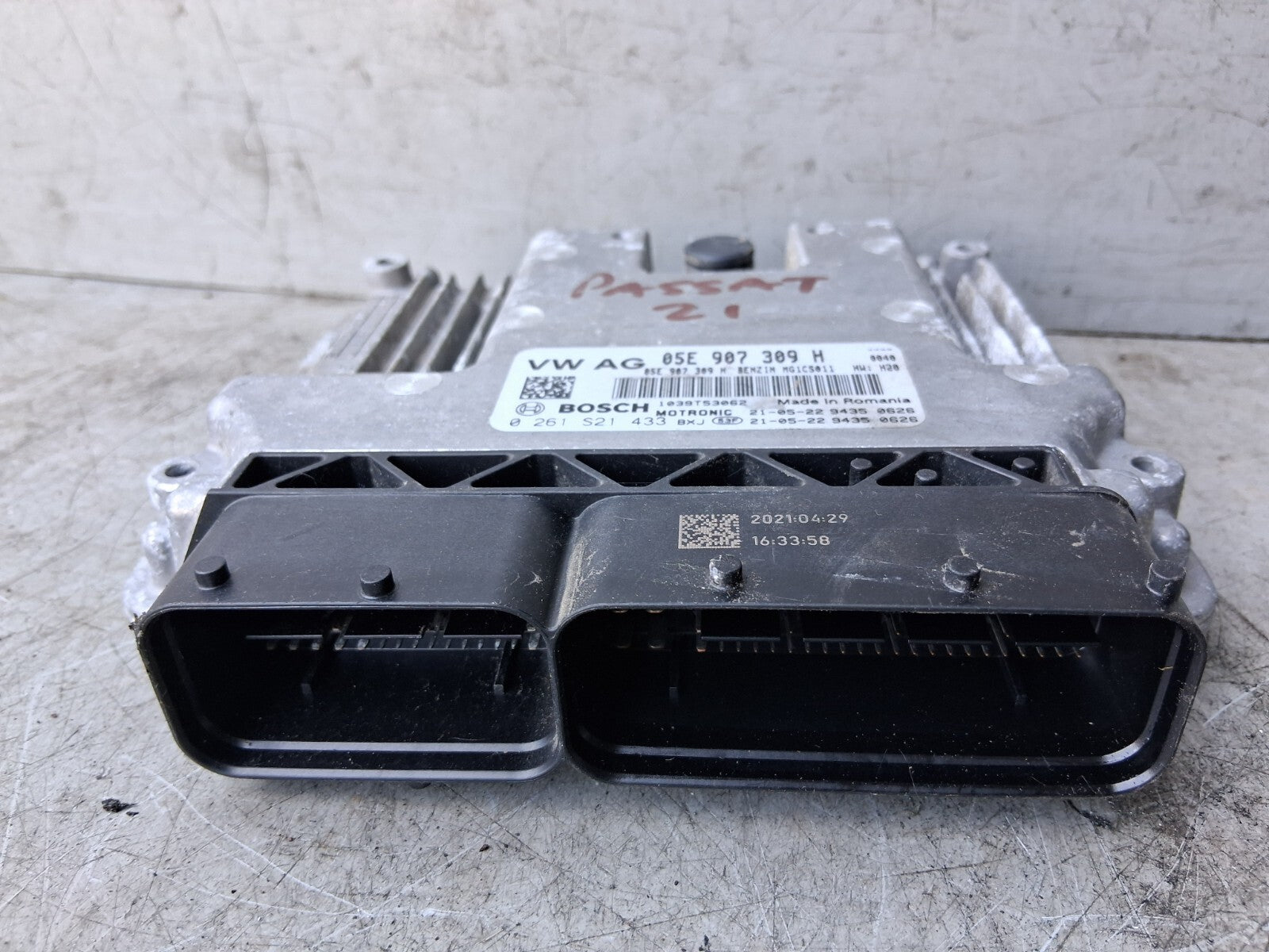 2021 VOLKSWAGEN PASSAT B8 1.5 PETROL ECU ENGINE CONTROL UNIT MODULE 05E907309H