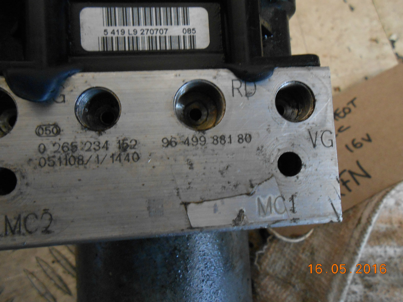 PEUGEOT 307 CC 307CC 2006 2.0 16V ABS BRAKE PUMP CONTROL 9649988180 0265234152