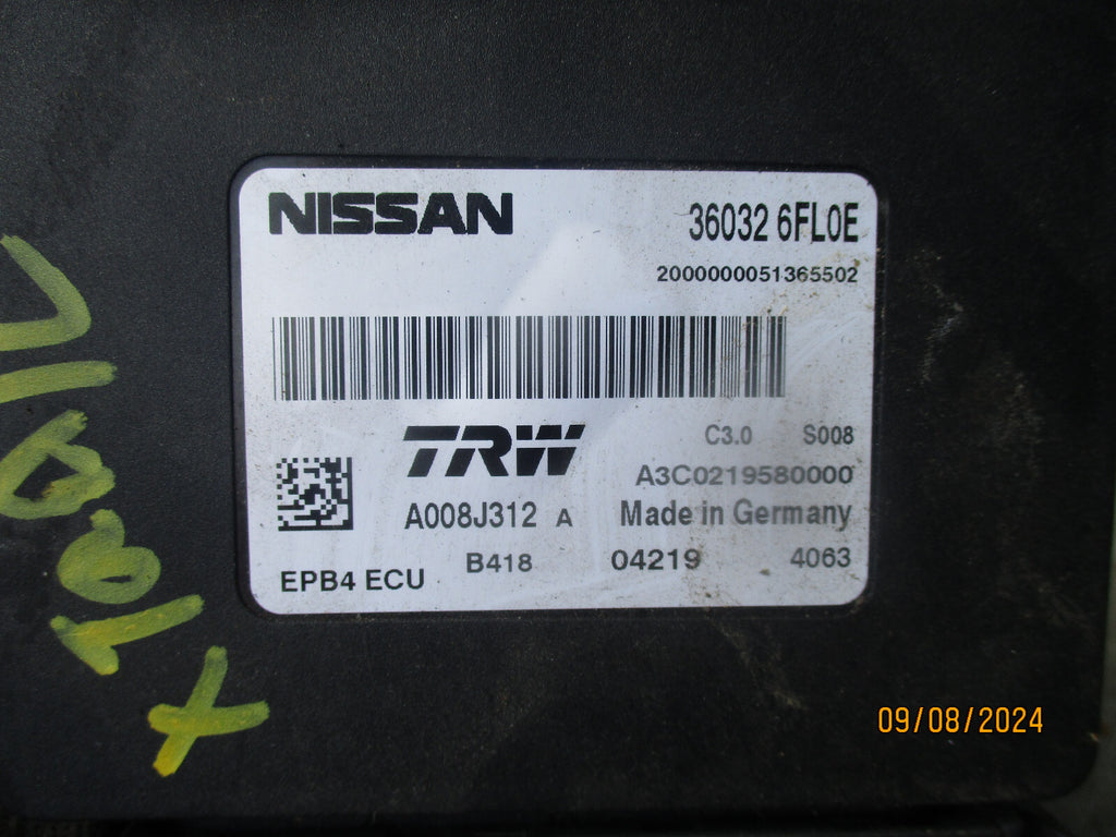 2020 NISSAN X TRAIL 1.3 PETROL T32 ELECTRIC HANDBRAKE CONTROL UNIT A008J312A
