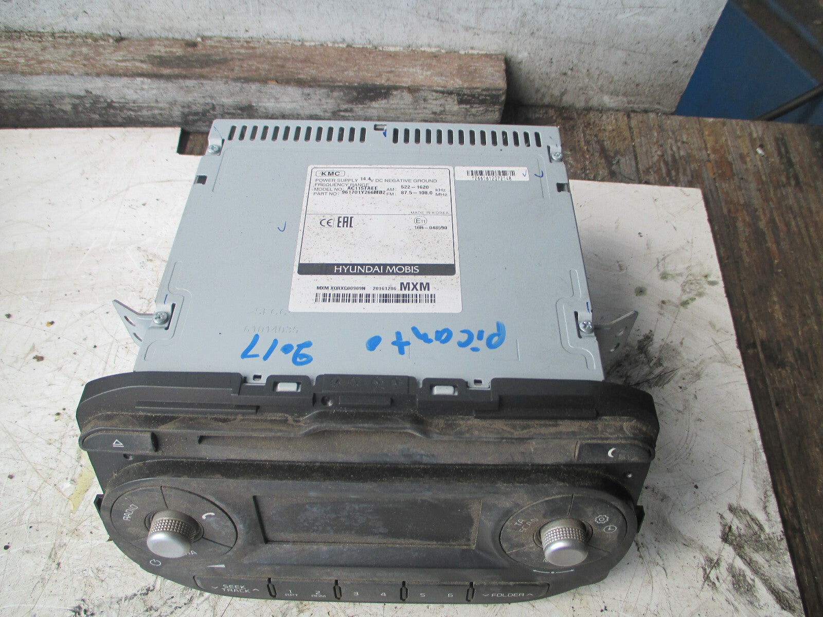 KIA PICANTO 2017 MK2 RADIO STEREO RADIO CD PLAYER HEAD UNIT 961701Y266