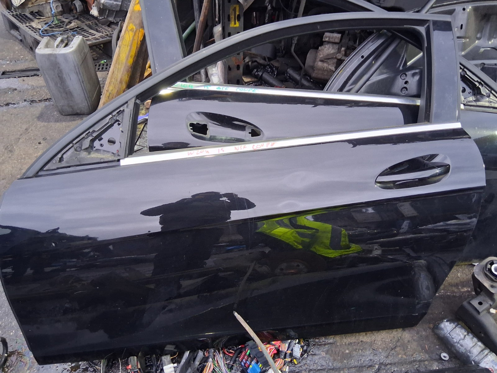2015 MERCEDES W204 C CLASS COUPE NSF PASSENGER SIDE FRONT LEFT BARE DOOR BLACK