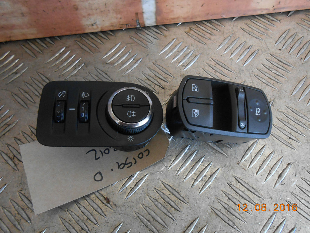 VAUXHALL CORSA D 2012 HEADLIGHT AIM FOG LIGHT WINDOW CONTROL SWITCH 13310335