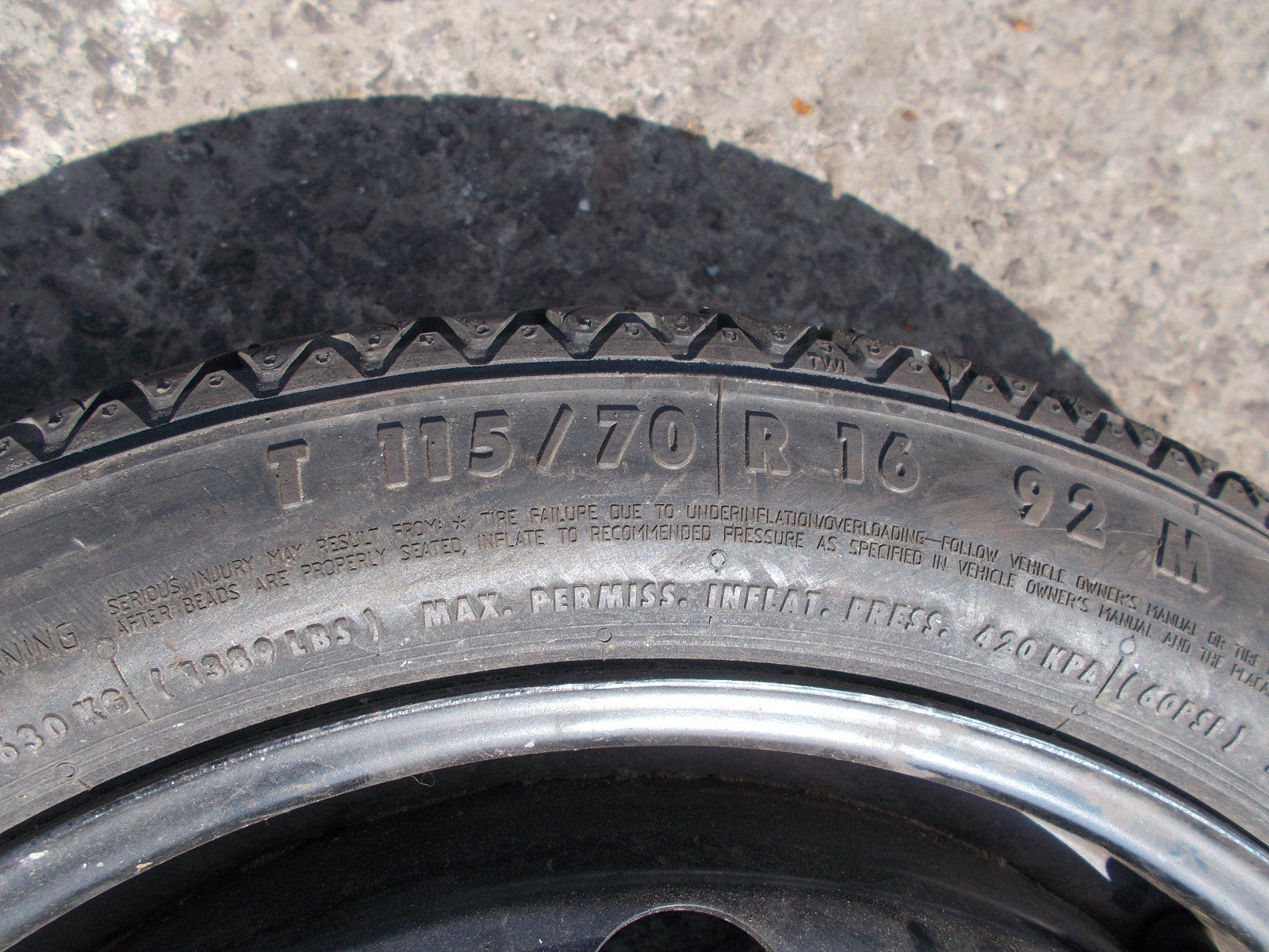 2004 VAUXHALL ASTRA H CONTINENTAL 16 INCH 5 STUD SPARE WHEEL 115/70 R16 2160132
