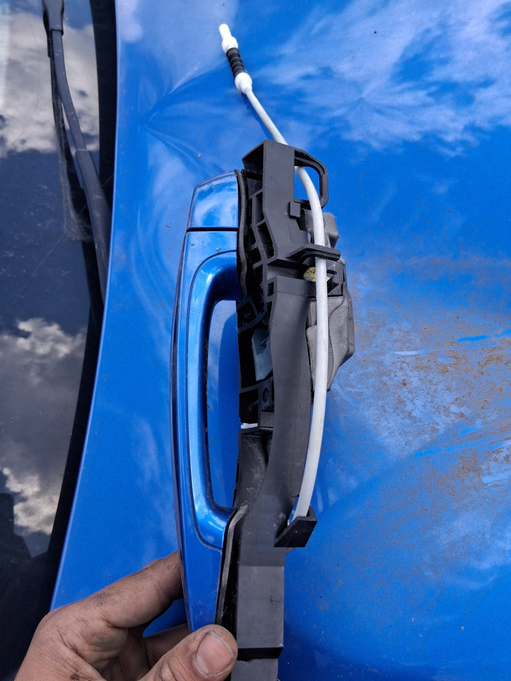 2019 BMW 3 SERIES F30 330i ESTATE OSR DRIVER REAR DOOR HANDLE B45 BLUE