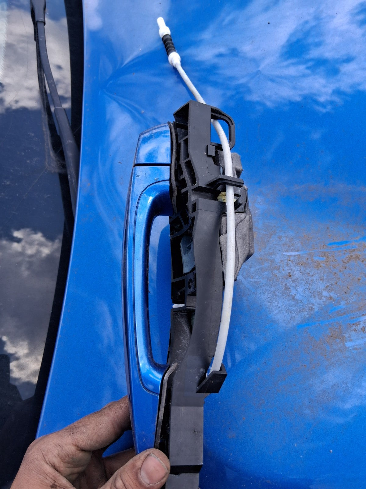 2019 BMW 3 SERIES F30 330i ESTATE OSR DRIVER REAR DOOR HANDLE B45 BLUE
