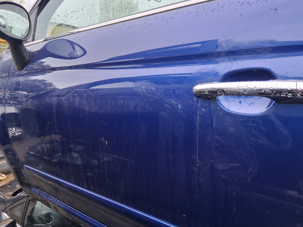 2010 FIAT 500 LOUNGE MK1 NS PASSENGER SIDE LEFT BARE DOOR BLU MAGNETICO 599/A