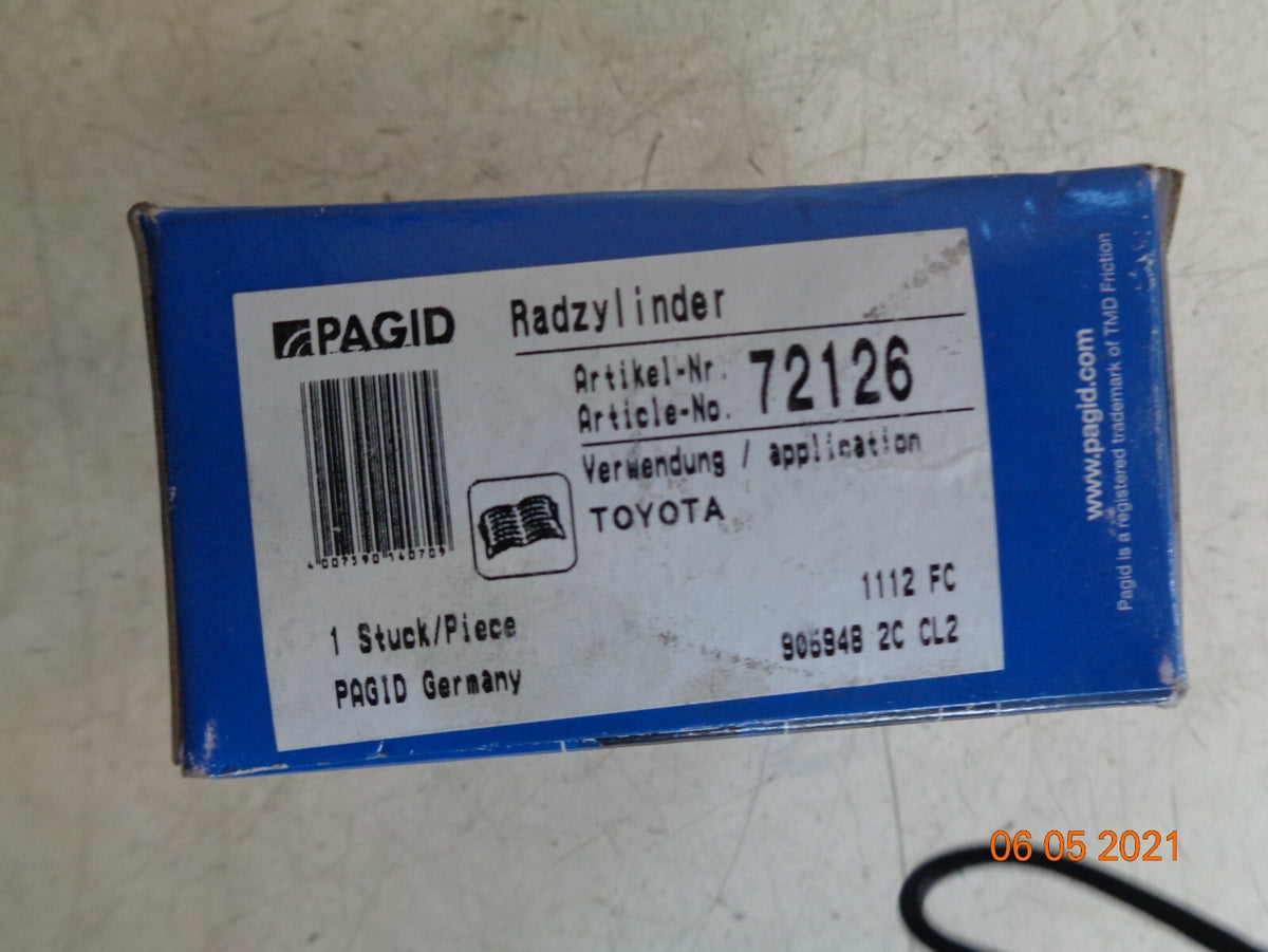 TOYOTA HILUX 5TH GEN 1988-1997 REAR WHEEL BRAKE CYLINDER PAGID 72126 NOS