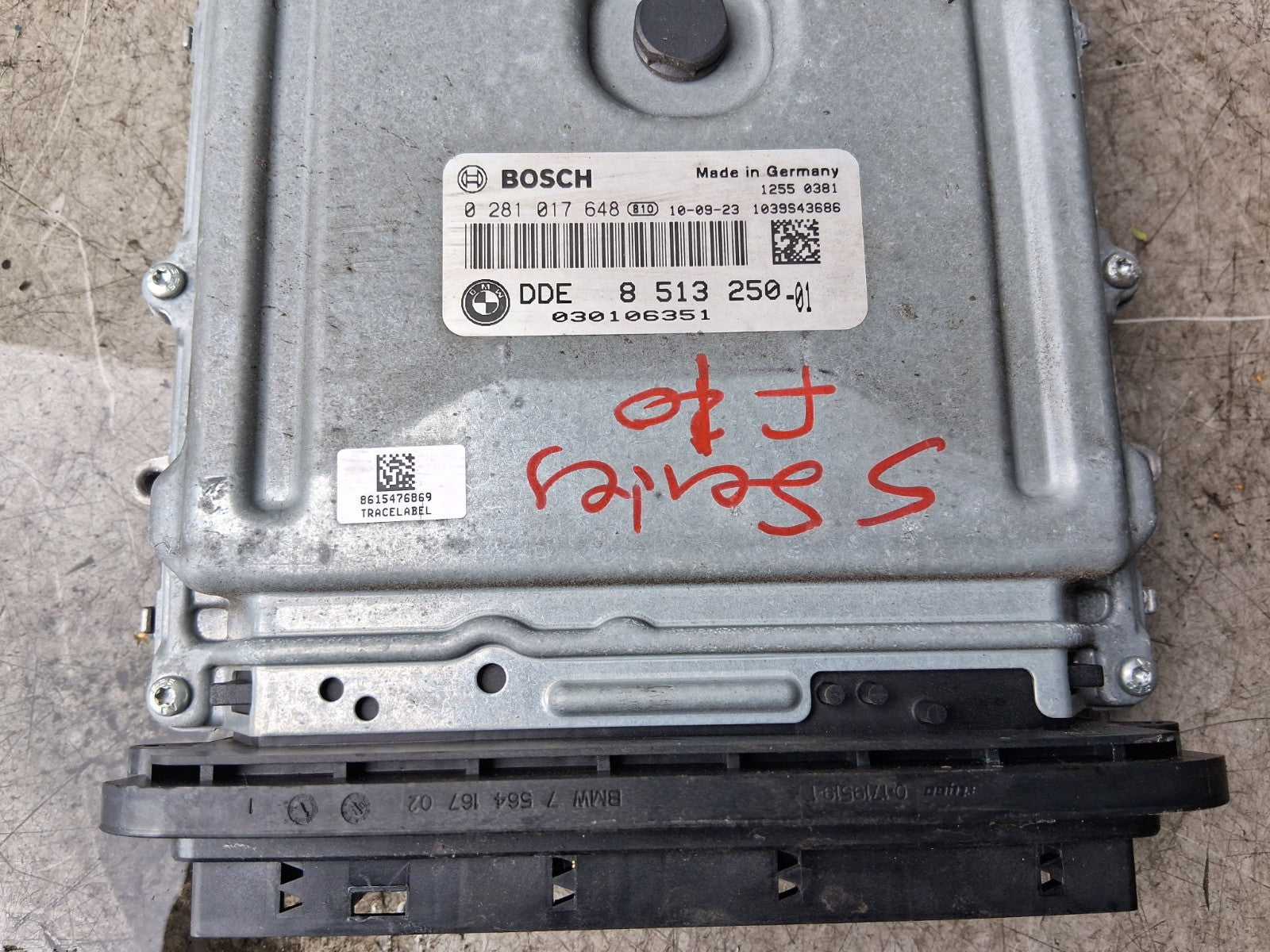 2012 BMW 5 SERIES F10 2.0 DIESEL ECU ENGINE CONTROL UNIT MODULE 0281017648