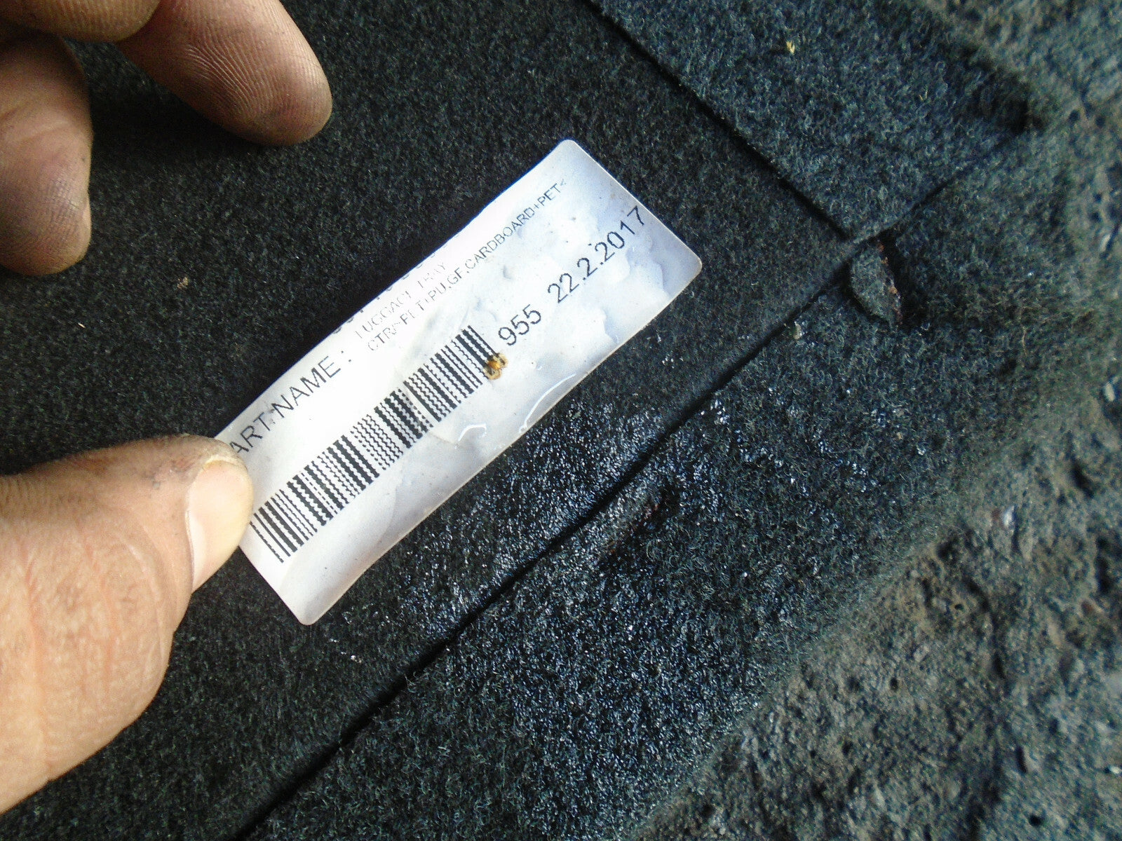 HYUNDAI I20 2016 MK2 5 DOOR MIDDLE FLOOR LOWER BOOT CARPET
