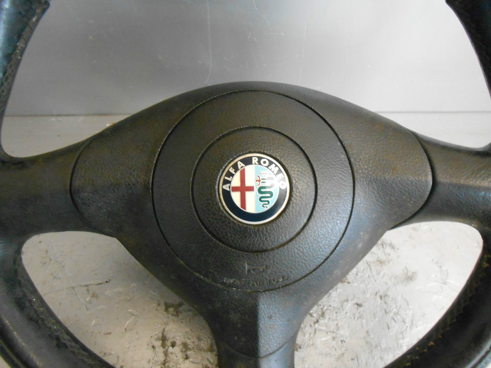 ALFA ROMEO 147 2003 STEERING WHEEL & AIR BAG BLACK LEATHER