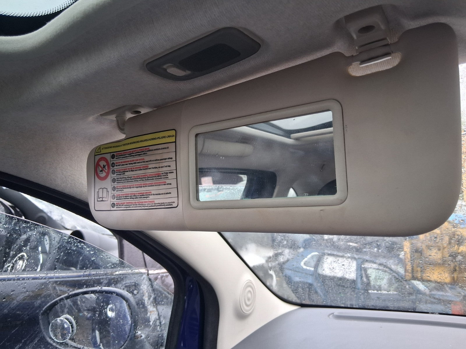 2010 FIAT 500 LOUNGE MK1 NSF PASSENGER SIDE FRONT LEFT SUN VISOR SHADE