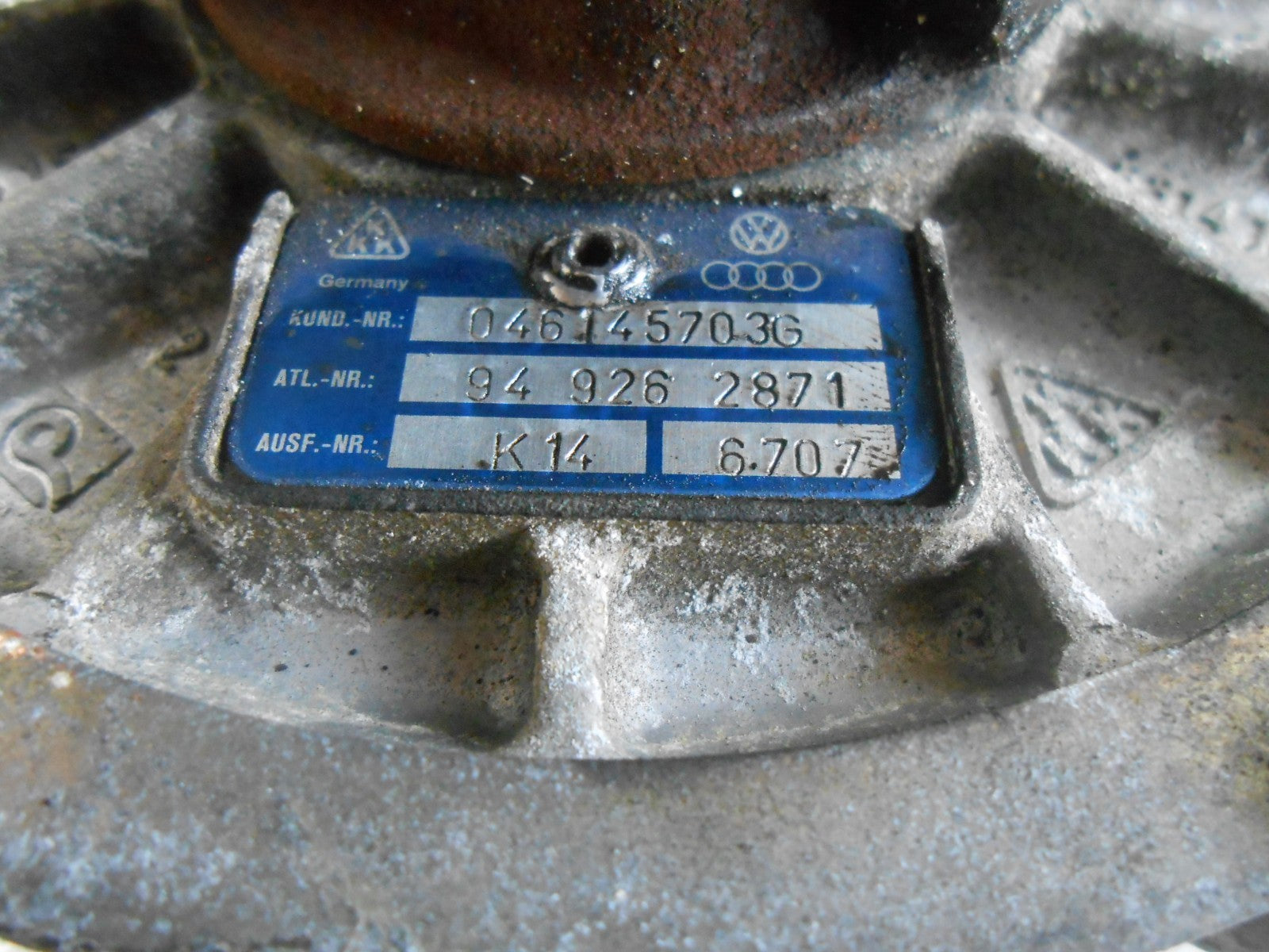 AUDI 100 C3 44 (MK3) A6 C4 4A (MK1) 2.5 TDI (AEL) TURBO TURBOCHARGER 046145703G