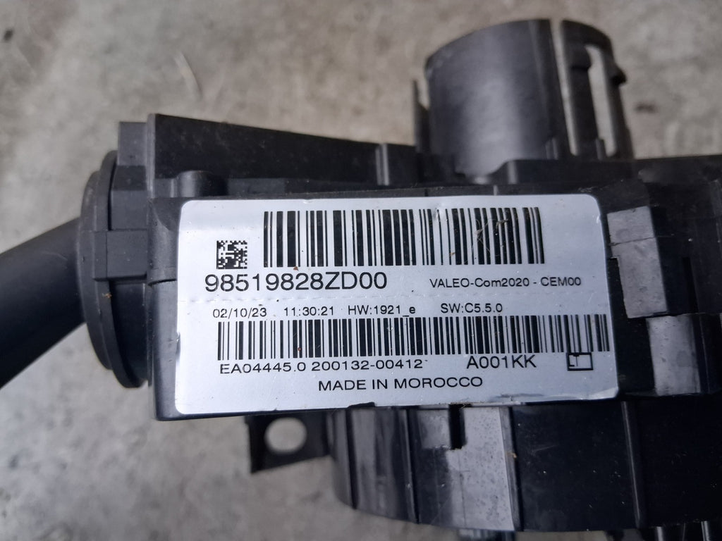 2021 CITROEN C4 MK3 INDICATOR WIPER COMBINATION SWITCH STALK SQUIB 98519828ZD00