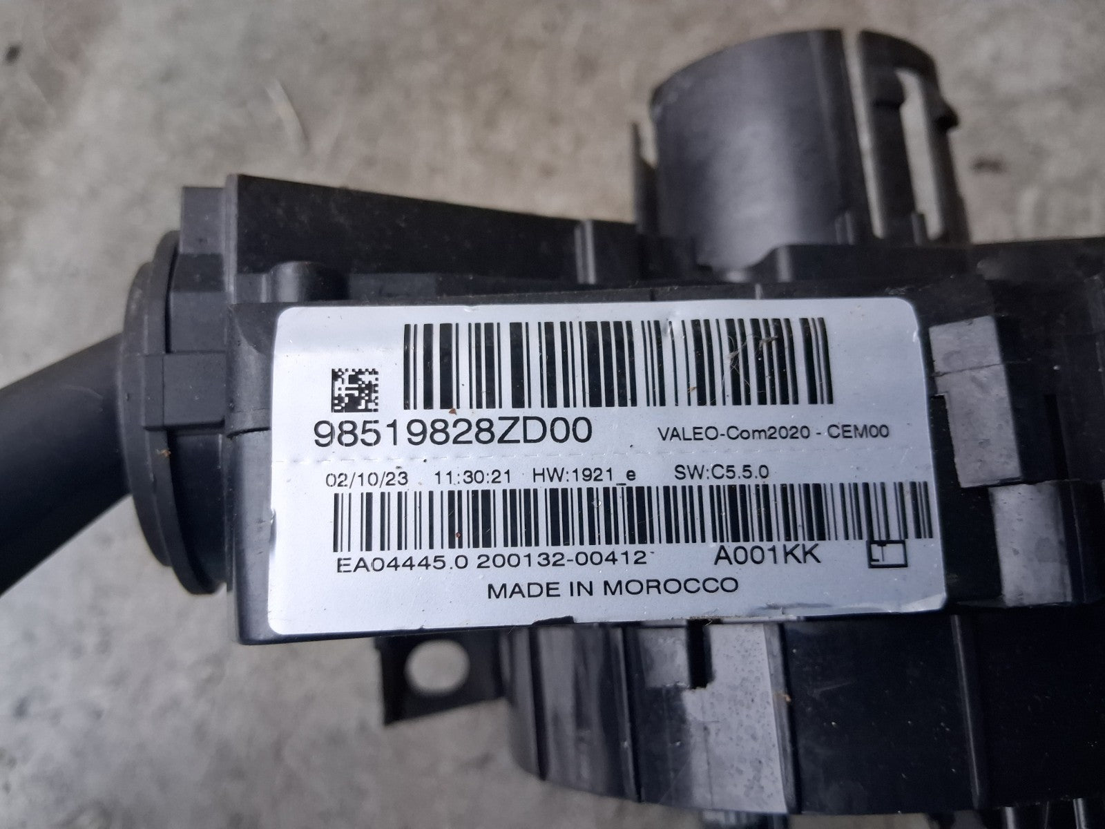 2021 CITROEN C4 MK3 INDICATOR WIPER COMBINATION SWITCH STALK SQUIB 98519828ZD00