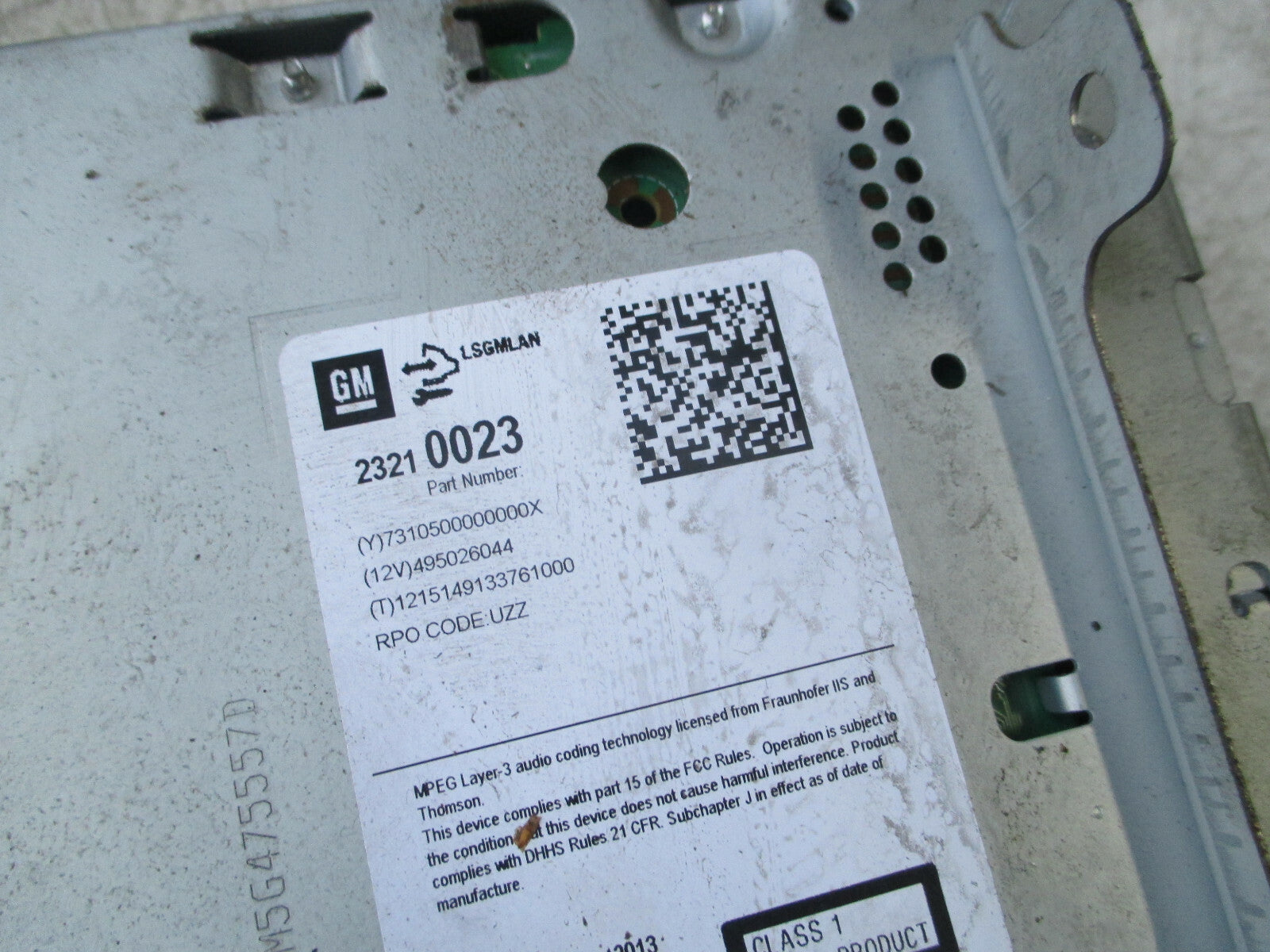 VAUXHALL ASTRA GTC 2016 RADIO CD PLAYER HEAD UNIT 23210023