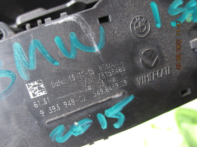 BMW 1 SERIES F20 LCI 2015 HEADLIGHT CONTROL SWITCH 9393949