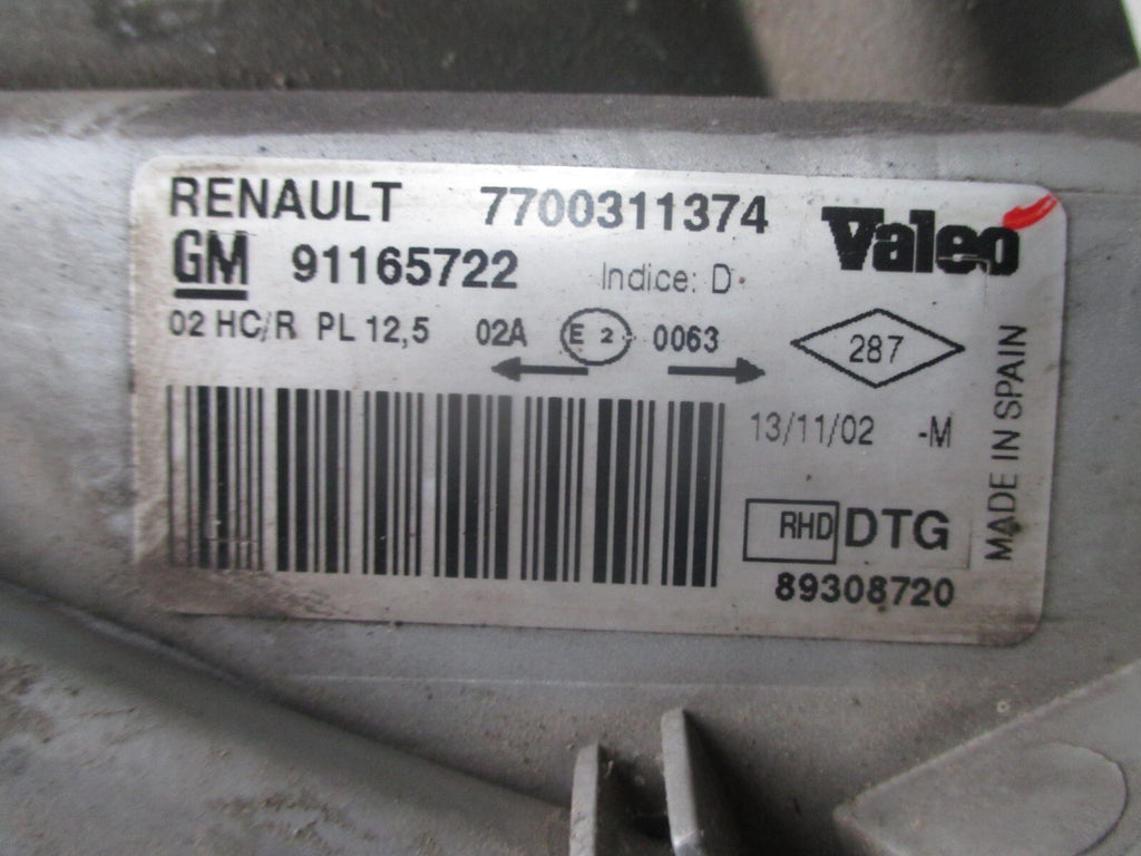 VAUXHALL VIVARO 2002 OSF DRIVER SIDE HEADLIGHT 91165722