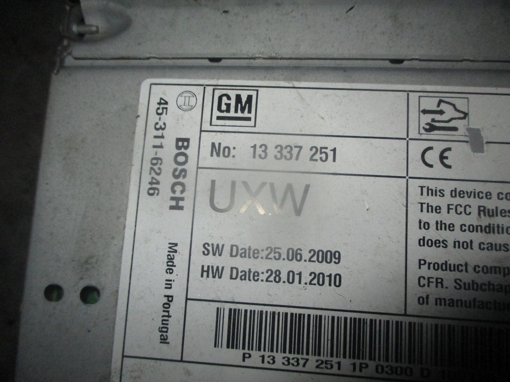 VAUXHALL INSIGNIA MK1 2011 SAT NAV HEAD UNIT 13337251