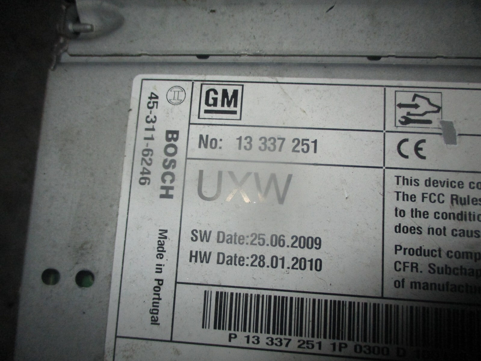 VAUXHALL INSIGNIA MK1 2011 SAT NAV HEAD UNIT 13337251