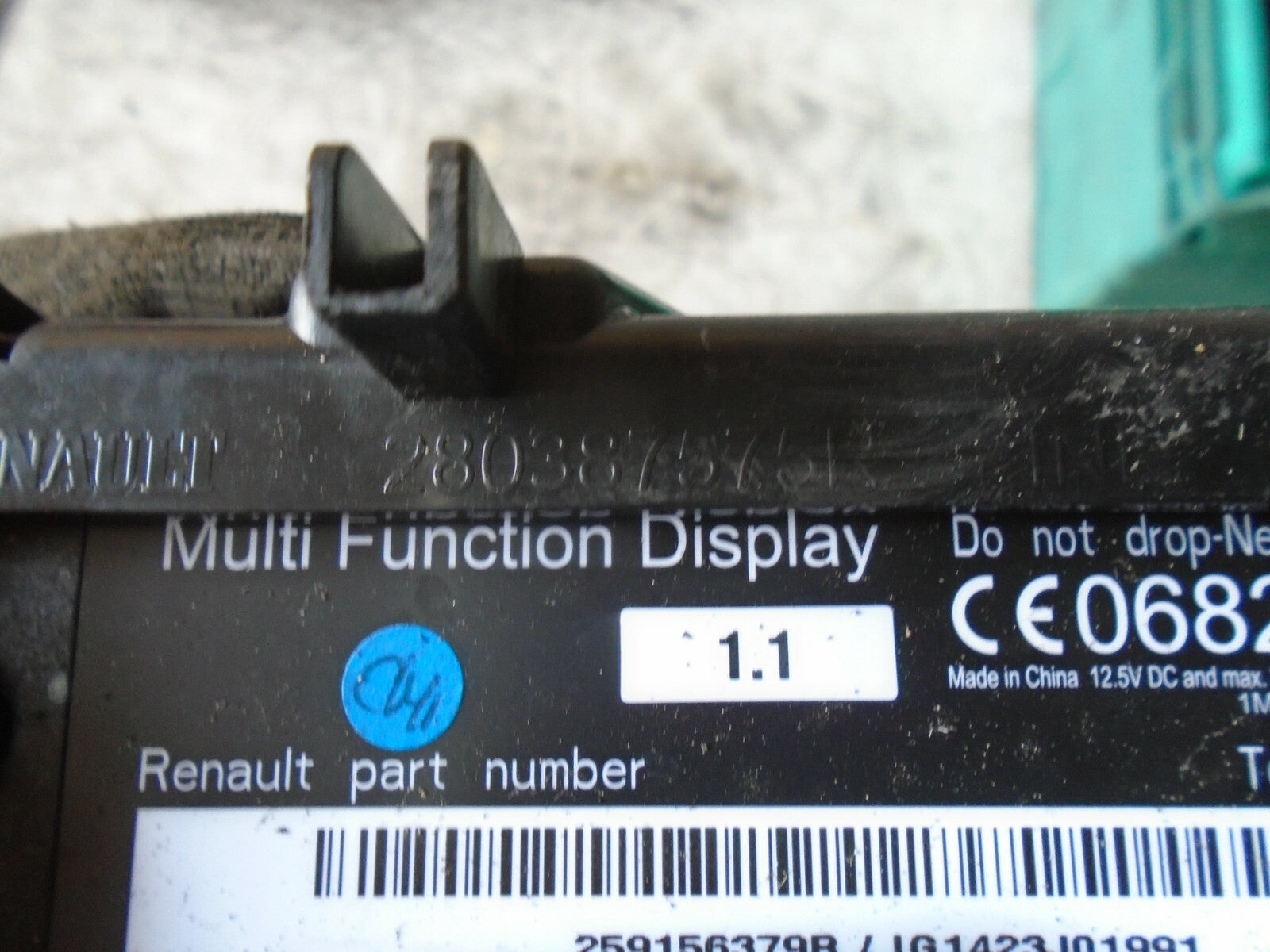 RENAULT CAPTUR 2018 MK1 NAVIGATION DISPLAY SCREEN 280387575