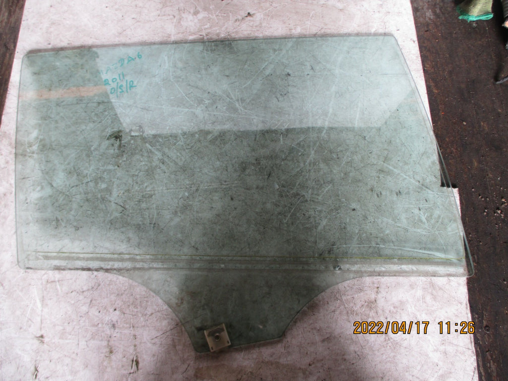 MAZDA 6 2011 MK2 OSR REAR DRIVER SIDE WINDOW GLASS