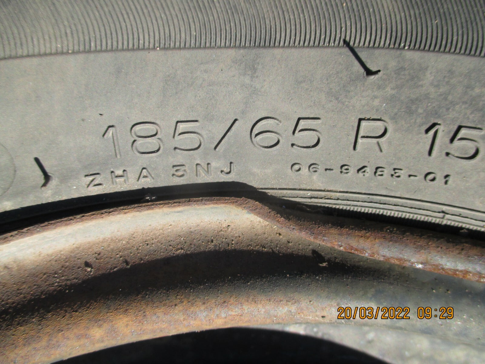PEUGEOT 208 2011 STEEL WHEEL WITH TYRE 185/65R15