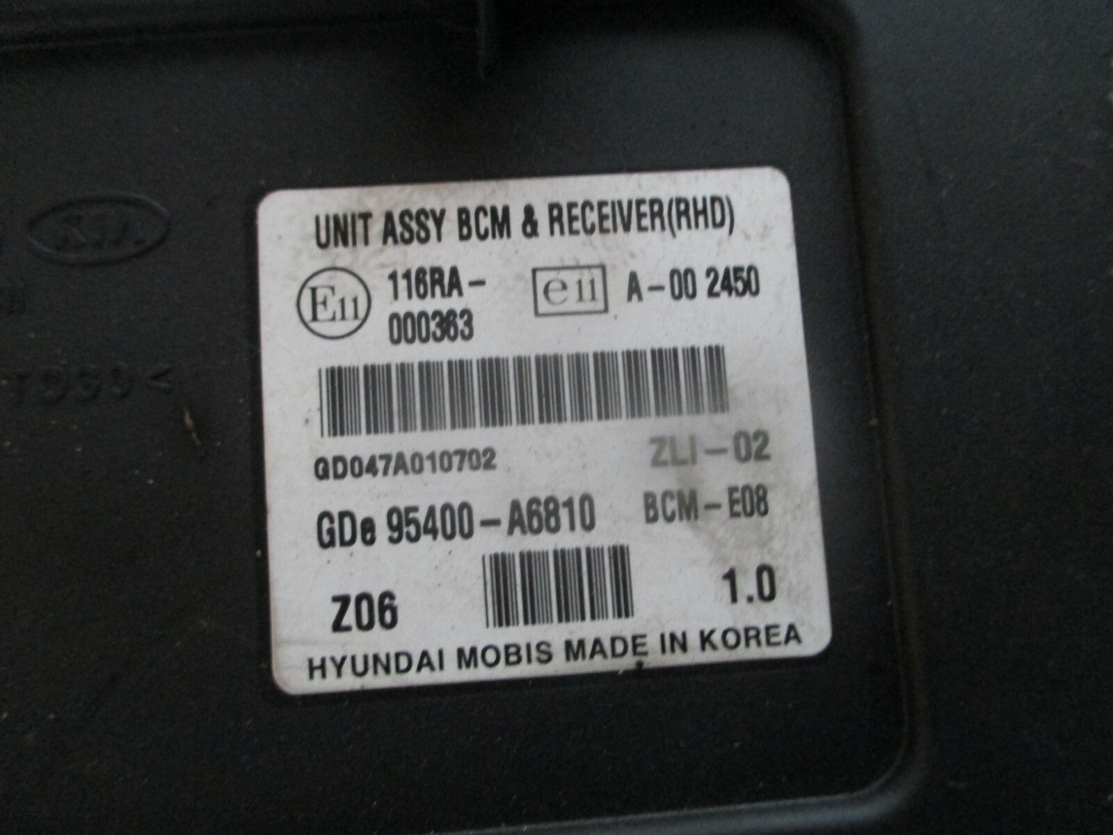 HYUNDAI i30 2017 MK2 BODY CONTROL MODULE + KEY LESS ENTRY ANTENNA 95400A6810