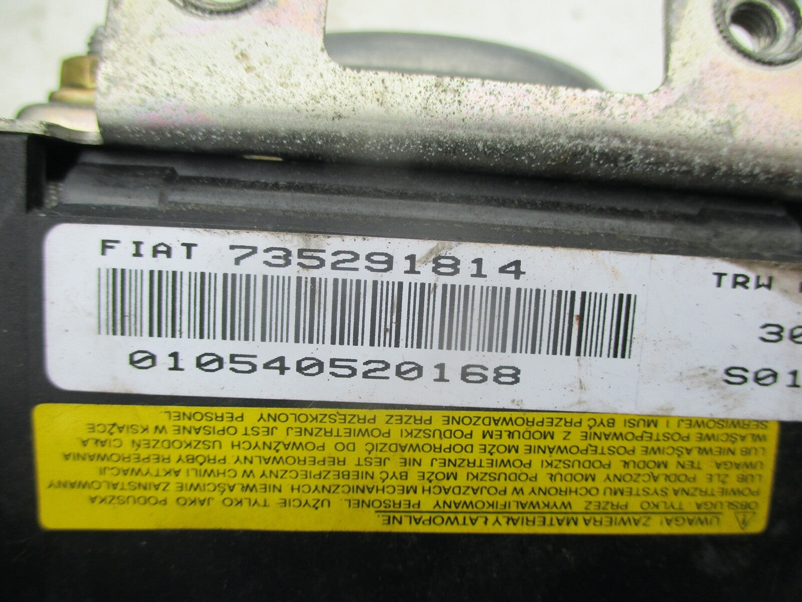 FIAT SEICENTO 2002 1.1 PETROL STEERING WHEEL SAFETY BAG 735291814