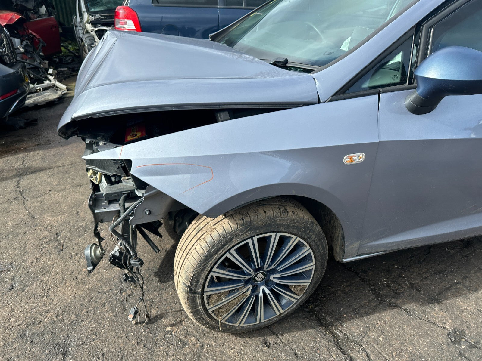 2016 SEAT IBIZA MK4 6J NS PASSENGER SIDE WING PANEL LY7H AKOYA SILVER DENTS