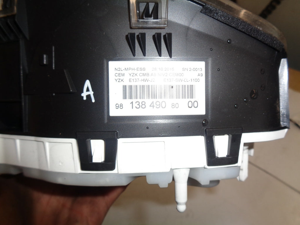 PEUGEOT 208 2016 MK1 1.0PETROL 5 SPEED SPEEDOMETER INSTRUMENT PANEL 981384908000