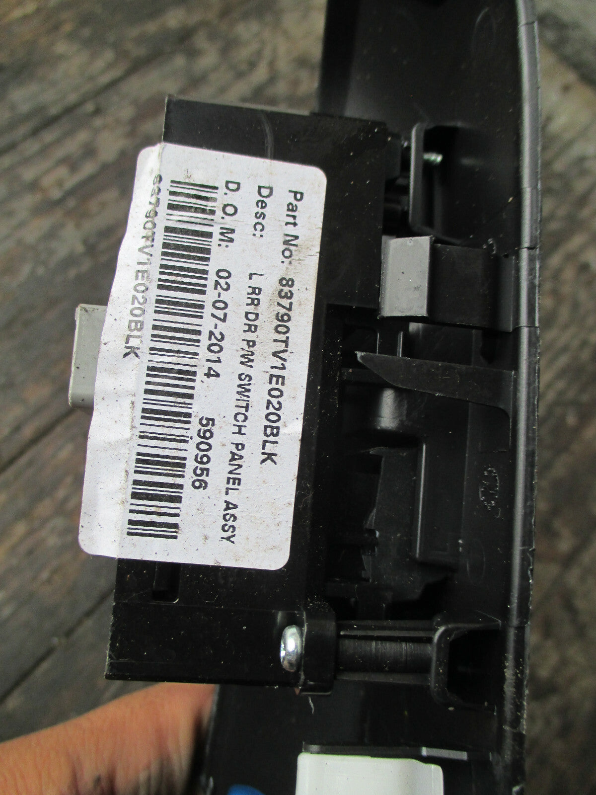 HONDA CIVIC MK9 2015 NSR PASSENGER SIDE REAR DOOR WINDOW SWITCH 83790tv1e020blk